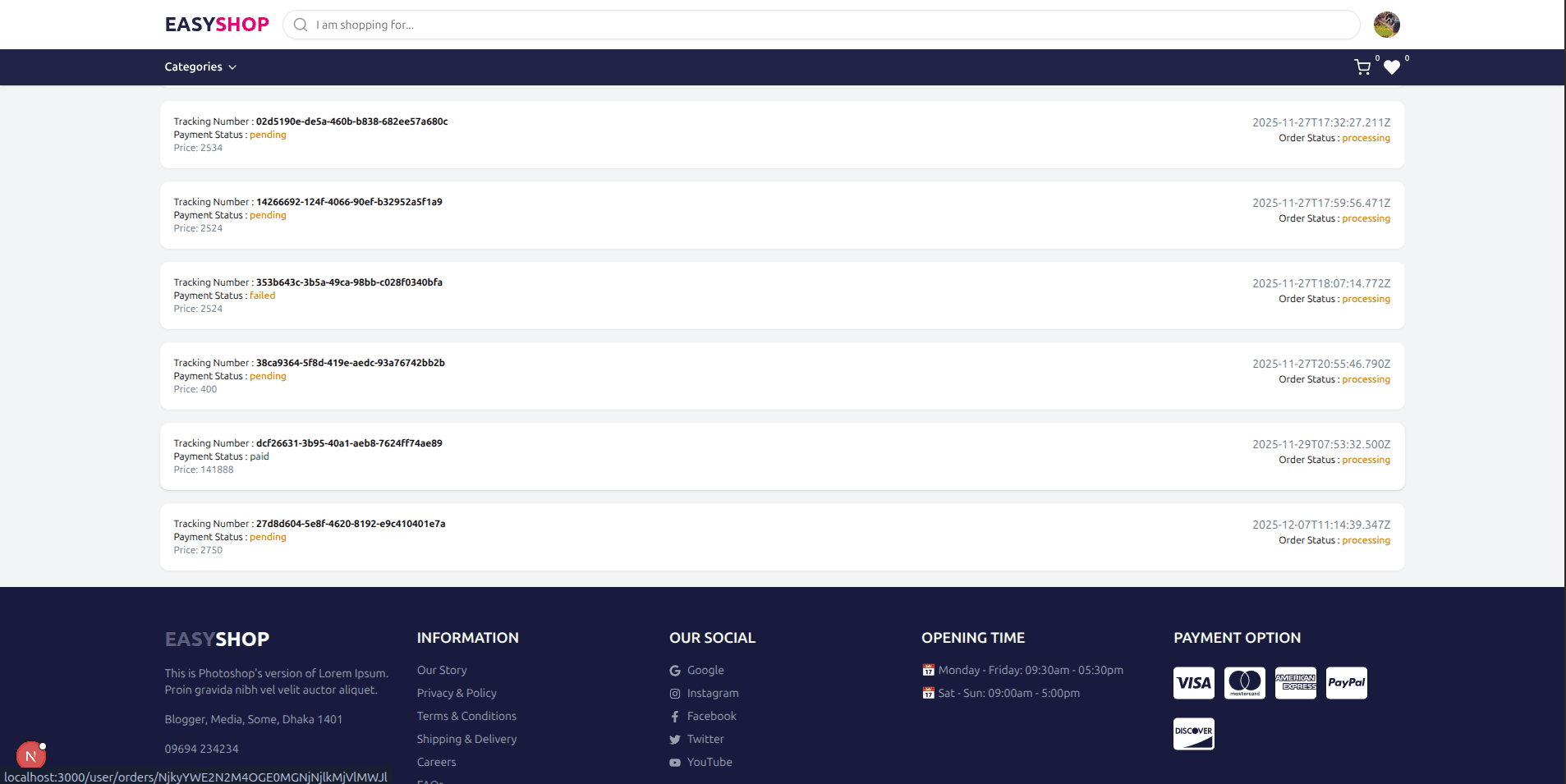 Easy Shop - E-commerce Platform
