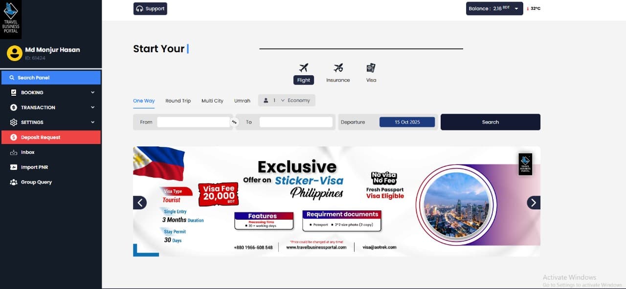 TBP Online Travel Agency Portal