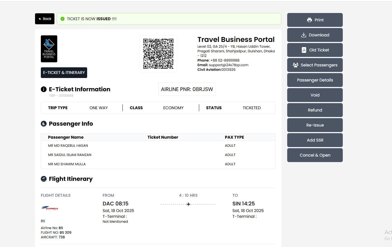 TBP Online Travel Agency Portal